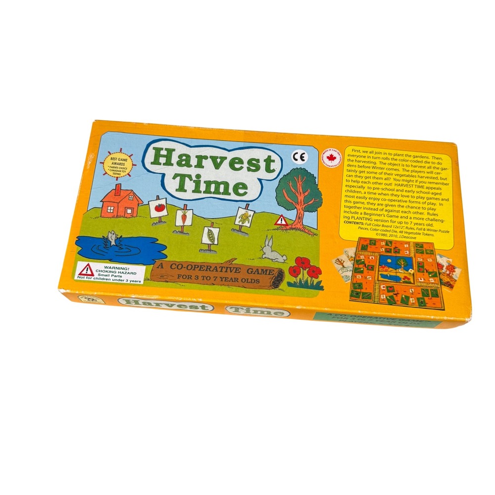 Family Pastimes Harvest Time Cooperative Board‎ Game Ages 3-7 Gardening Theme